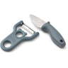 LIEWOOD Whale Blue Pertense Peeler & Knife Set