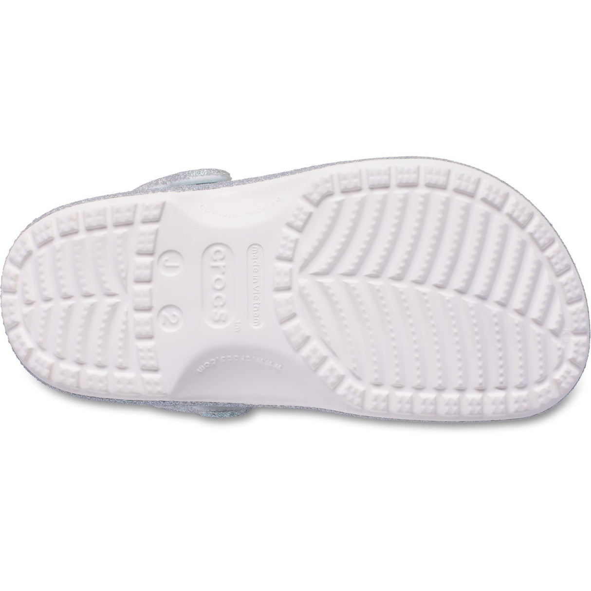 Crocs White Classic Iridescent Glitter Gloc