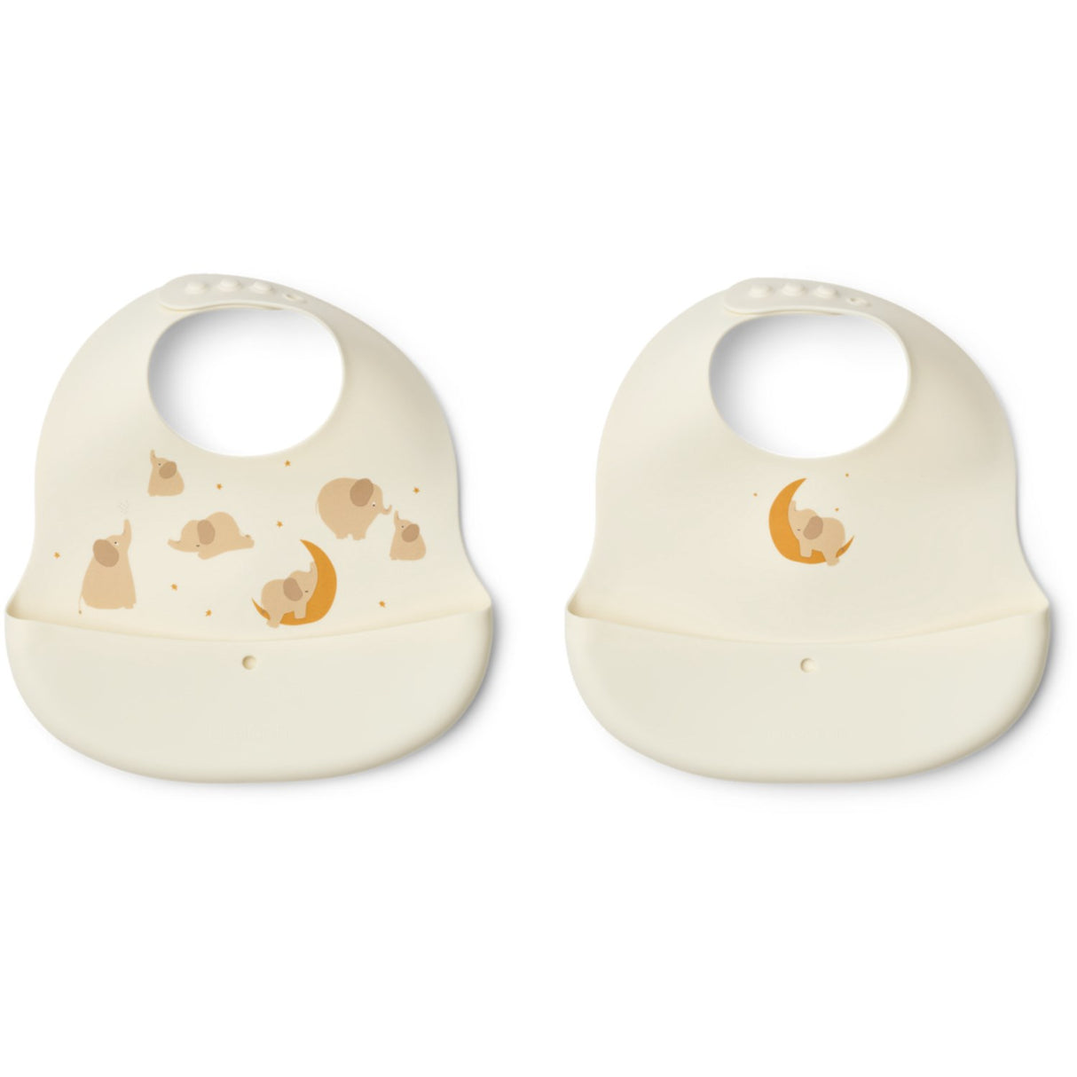 LIEWOOD Elephant / Creme De La Creme Ember Printed Bib 2-Pack