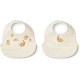 LIEWOOD Elephant / Creme De La Creme Ember Printed Bib 2-Pack