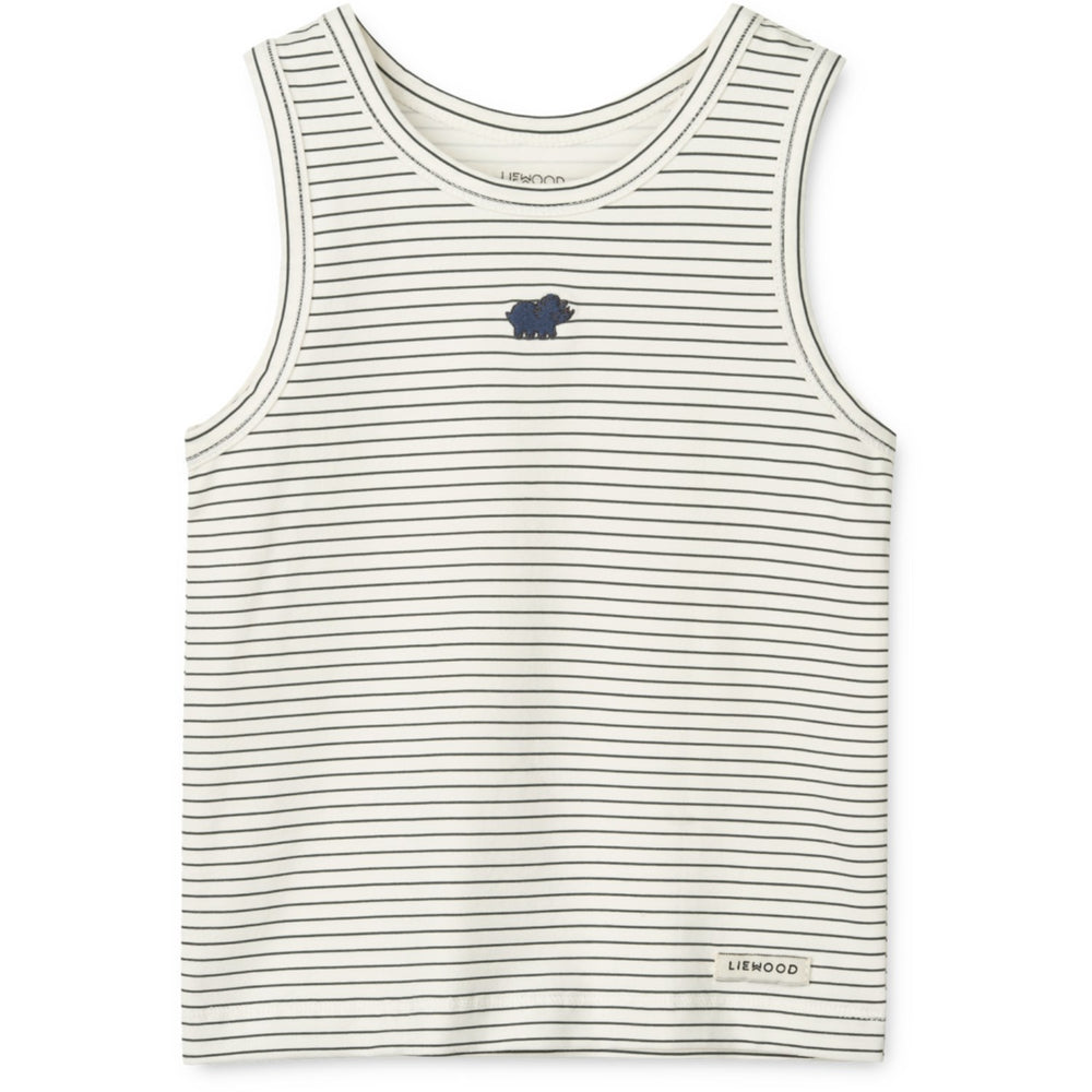 LIEWOOD Mini Dinosaurs Creme / Stripe Mix Faris Printed Tank Top 2-Pack