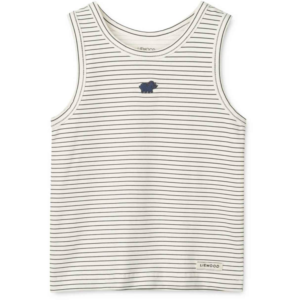 LIEWOOD Mini Dinosaurs Creme / Stripe Mix Faris Printed Tank Top 2-Pack