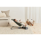 BabyBjörn Dark Green Skråstol Bliss - Vævet, Blomsterbladsquilt