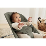 BabyBjörn Dark Green Skråstol Bliss - Vævet, Blomsterbladsquilt