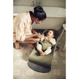 BabyBjörn Dark Green Skråstol Bliss - Vævet, Blomsterbladsquilt