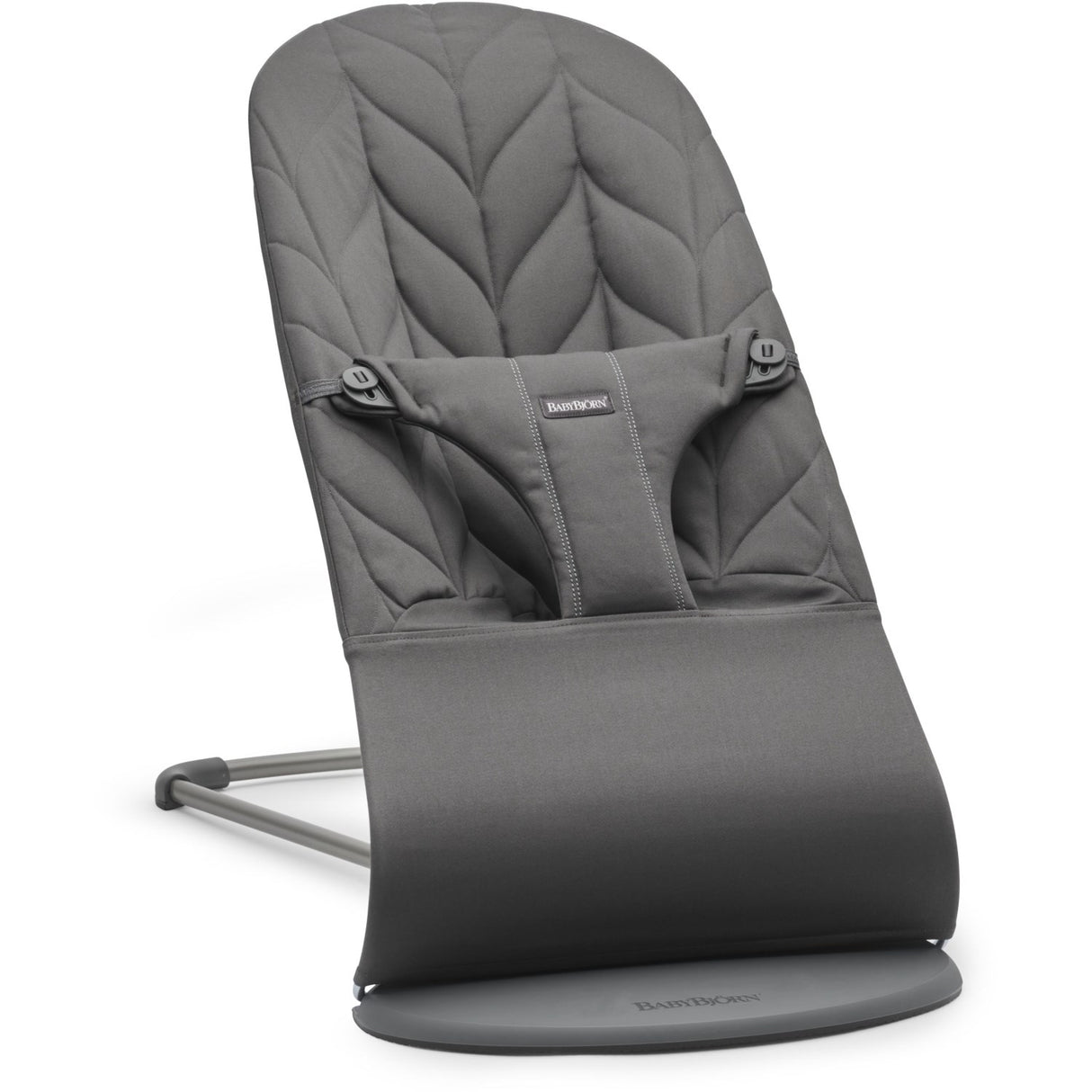 BabyBjörn Anthracite Grey Bouncer Bliss - Woven, Flower Leaf Quilt