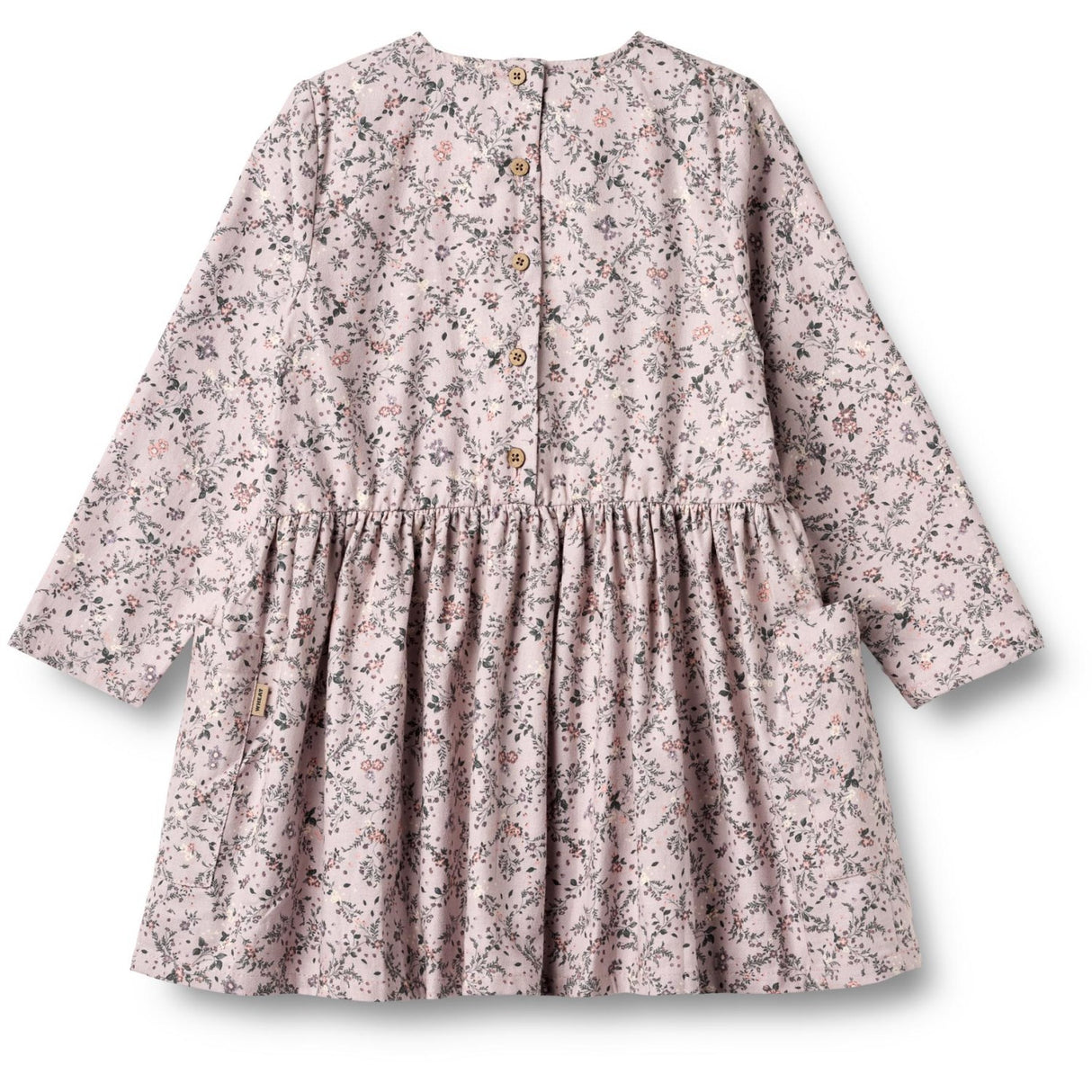Wheat Lilac Checked Flowers Dress Aima