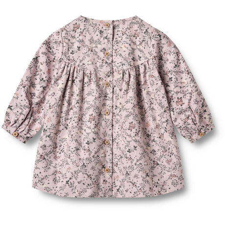 Wheat Lilac Checked Flowers Dress L/S Fenja