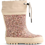 Wheat Rose Dust Flowers Rubber Boot Thermo Print
