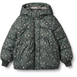 Wheat Forest Lake Checked Flowers Puffer Jacket Karla