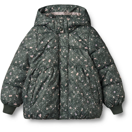 Wheat Forest Lake Checked Flowers Puffer Jacket Karla