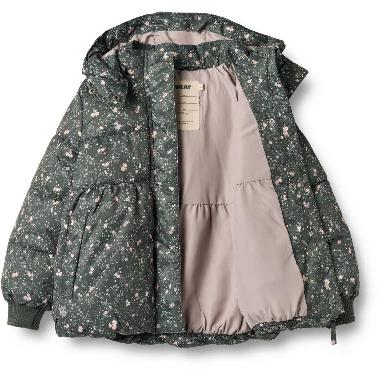 Wheat Forest Lake Checked Flowers Puffer Jacket Karla