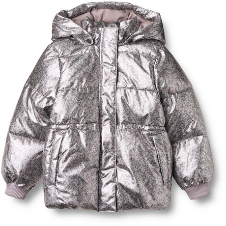 Wheat Silver Flower Meadow Puffer Jacket Eli