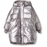 Wheat Silver Flower Meadow Puffer Coat Luna
