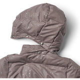 Wheat Purple Stone Stars PU Puffer Jacket Coast