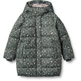 Wheat Forest Lake Checked Flowers Puffer Coat Yrsa