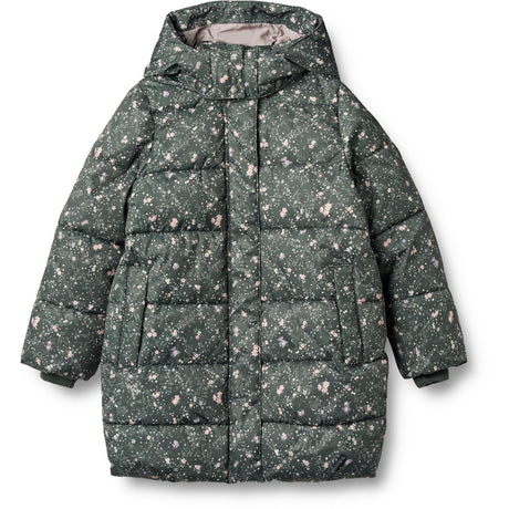 Wheat Forest Lake Checked Flowers Puffer Coat Yrsa