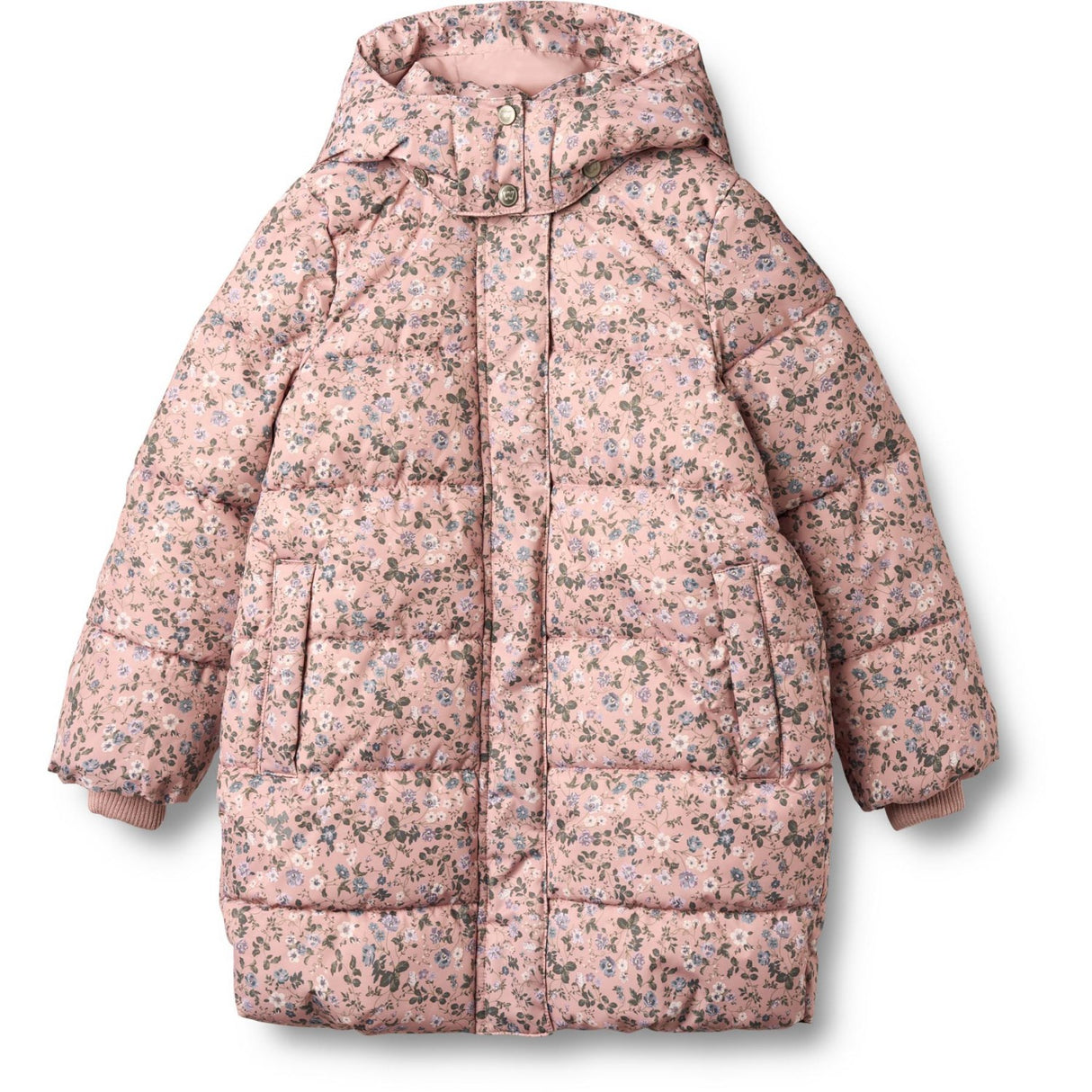 Wheat Rose Powder Flowers Puffer Coat Yrsa