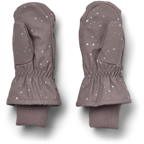 Wheat Purple Stone Stars Winter Mittens Stormy