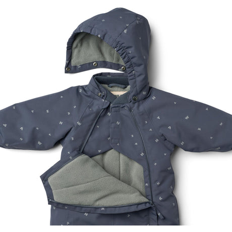 Wheat Greyblue Letters Snowsuit Adi