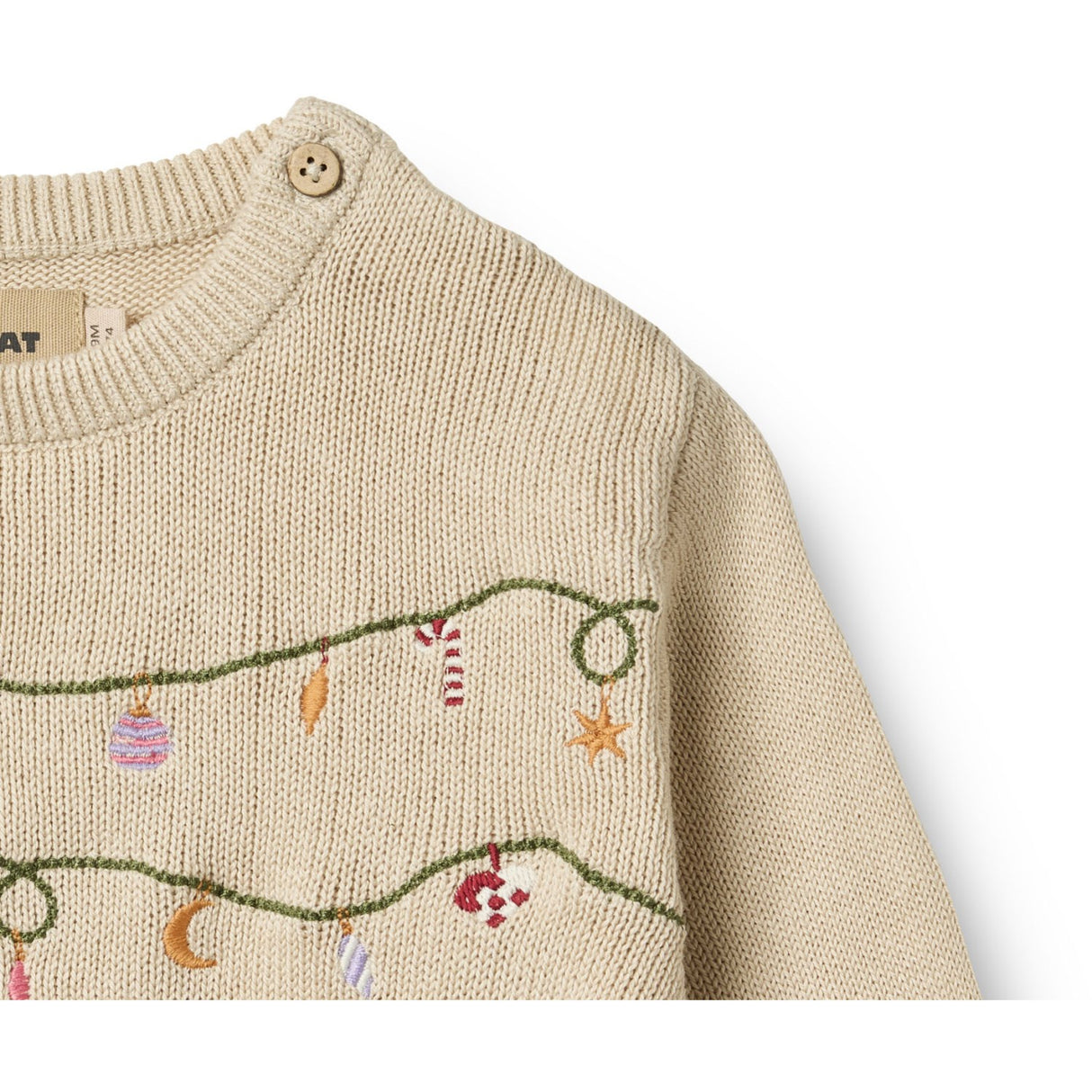 Wheat Offwhite Knit Pullover Embr. Lisa