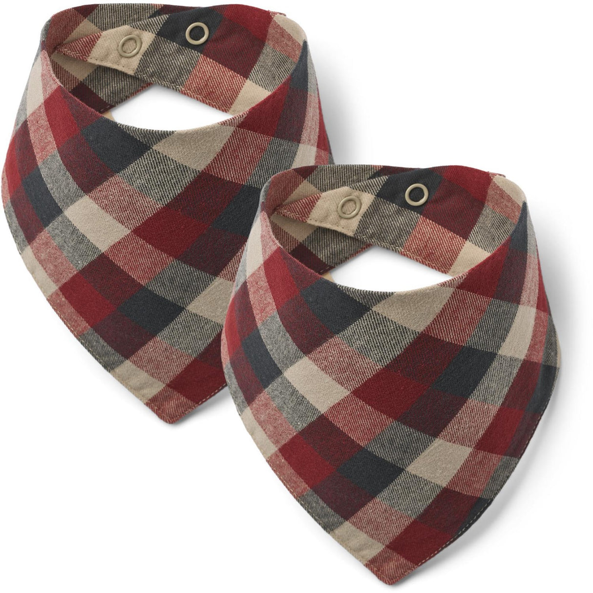 Wheat Red Blue Check 2 Bib Eden
