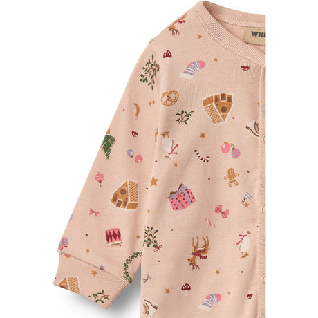 Wheat Rose Dust Holiday Sleepsuit Nikola
