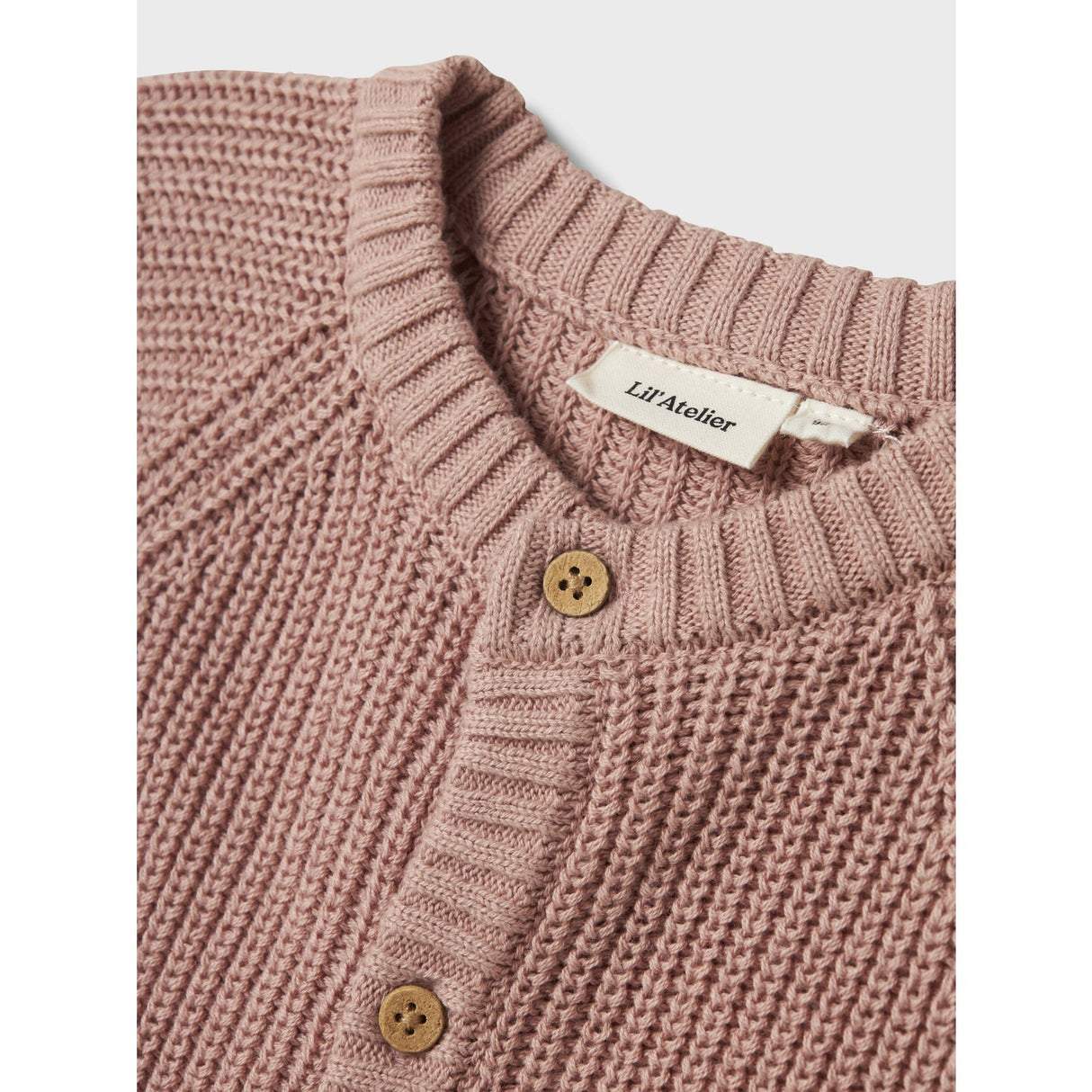 Lil'Atelier Misty Rose Nmnemlen Lin Ls Knit Card Lil Noos