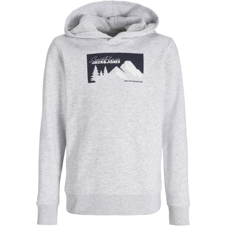 Jack & Jones Junior White Melange Jjsun Sweat Hood Jnr