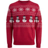 Jack & Jones Junior True Red Jjxmas Andrew Knit Crew Neck Jnr