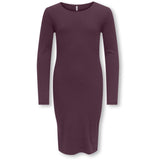 kids ONLY Mauve Wine Kogbelfast Life L/S Midi Dress Jrs Noos