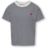 kids ONLY Cloud Dancer Sky Captain Y/D Stripes/ Red Heart Kogpisa Maiken Life Crop Ss Onl Jrs Noos