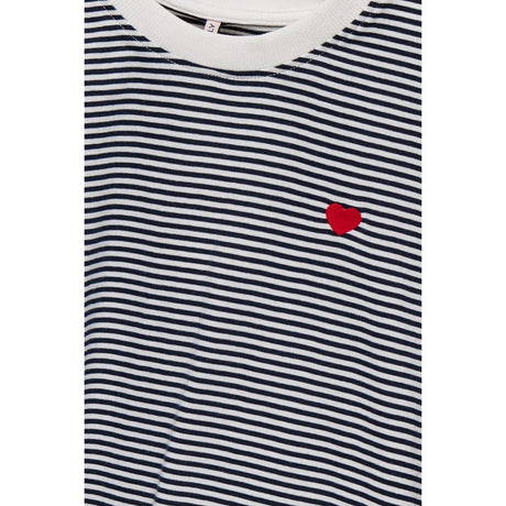 kids ONLY Cloud Dancer Sky Captain Y/D Stripes/ Red Heart Kogpisa Maiken Life Crop Ss Onl Jrs Noos