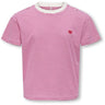kids ONLY Cloud Dancer Magenta Y/D Stripes / Red Heart Kogpisa Maiken Life Crop Ss Onl Jrs Noos