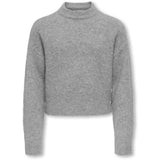 kids ONLY Medium Grey Melange Kogrene Life Ls Button O-Neck Cp Knt