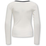 kids ONLY Cloud Dancer Black Bow Kogsofia L/S Bow Top Jrs