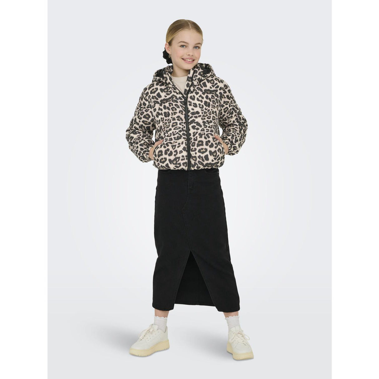 kids ONLY Silver Mink Leo Kogdalia Sht Puffer Aop Jacket Otw Noos
