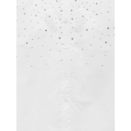 kids ONLY Bright White Rhinestones Koglina Stone Oversize L/S Shirt Wvn