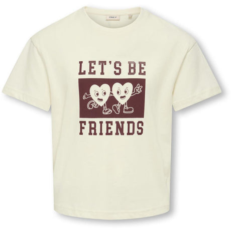 kids ONLY Cloud Dancer Friends/Cabernet Koggitta S/S Boxy Printed Top Jrs