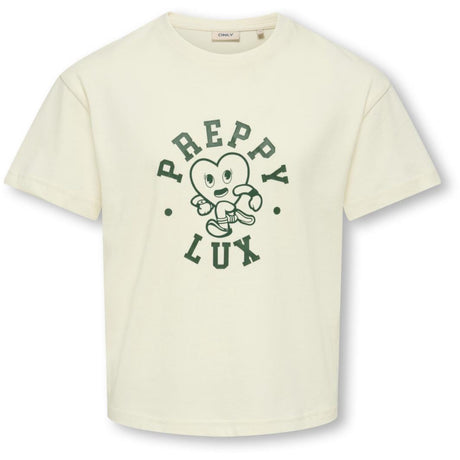 kids ONLY Cloud Dancer Preppy/Pineneedle Koggitta S/S Boxy Printed Top Jrs