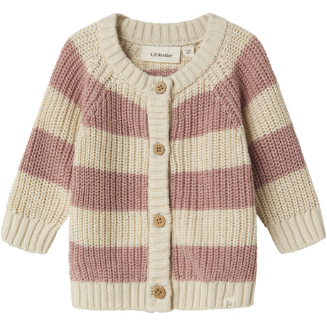 Lil'Atelier Turtledove Misty Rose Nbfemlen Knit Card Stripe Lil