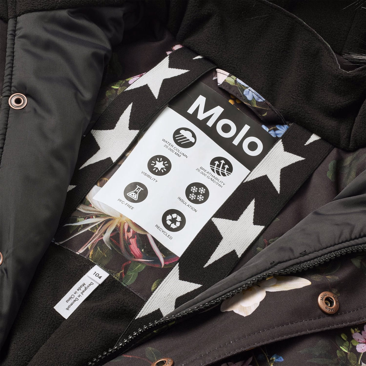 Molo Paisley Flowers Polaris Fur Junior Snowsuit