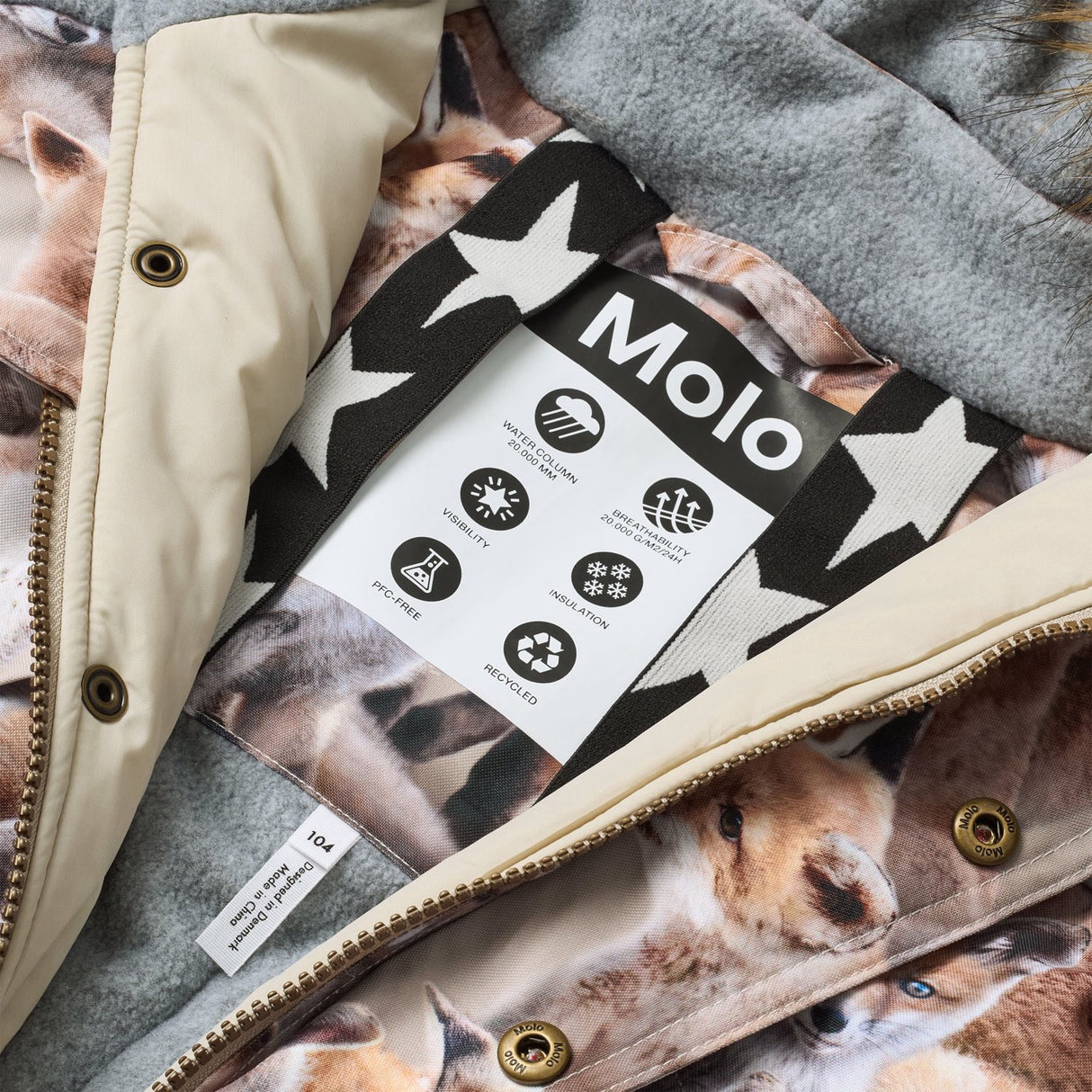 Molo Playing Foxes Polaris Fur Junior Snowsuit