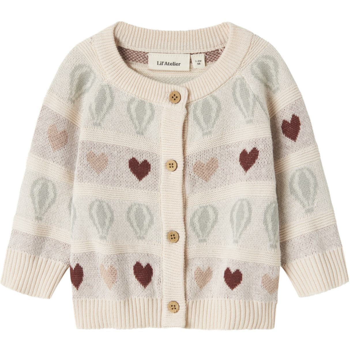 Lil'Atelier Pastel Parchment Nbflamai Kny Ls Knit Card Lil