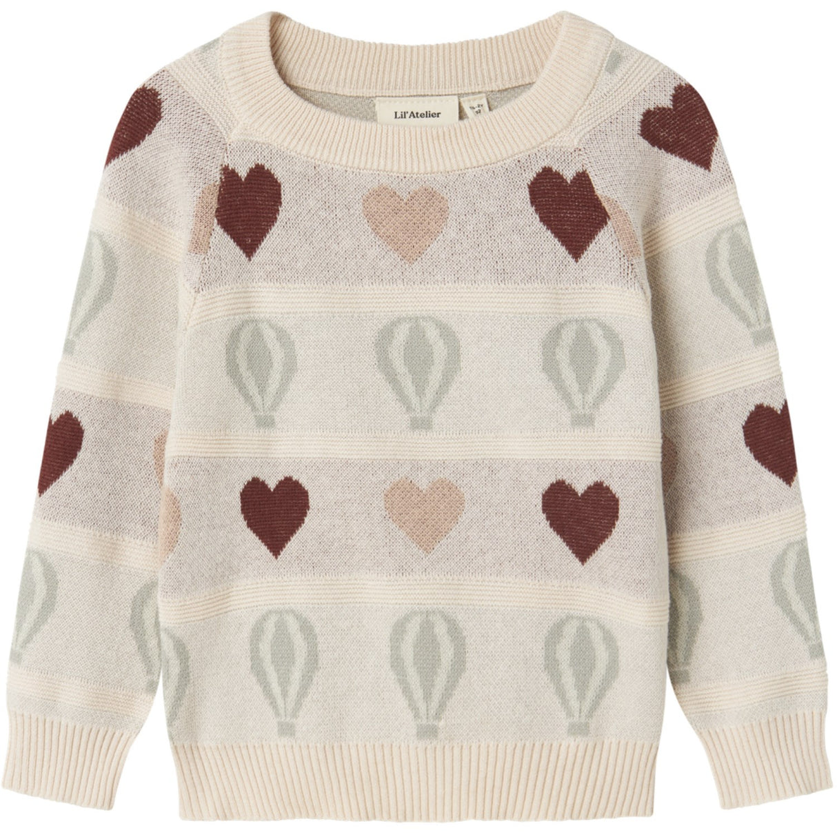 Lil'Atelier Pastel Parchment Nmflamai Kis Ls Knit Lil