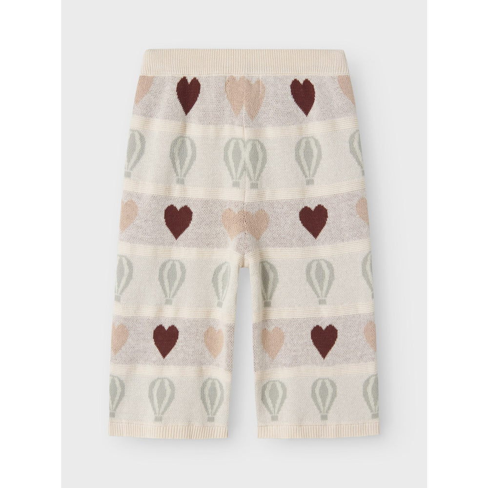 Lil'Atelier Pastel Parchment Nmflamai Wide Knit Ancle Pant Lil
