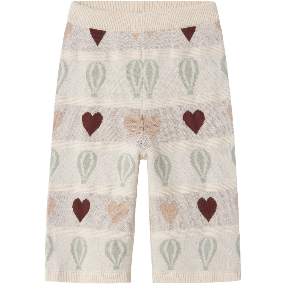 Lil'Atelier Pastel Parchment Nmflamai Wide Knit Ancle Pant Lil