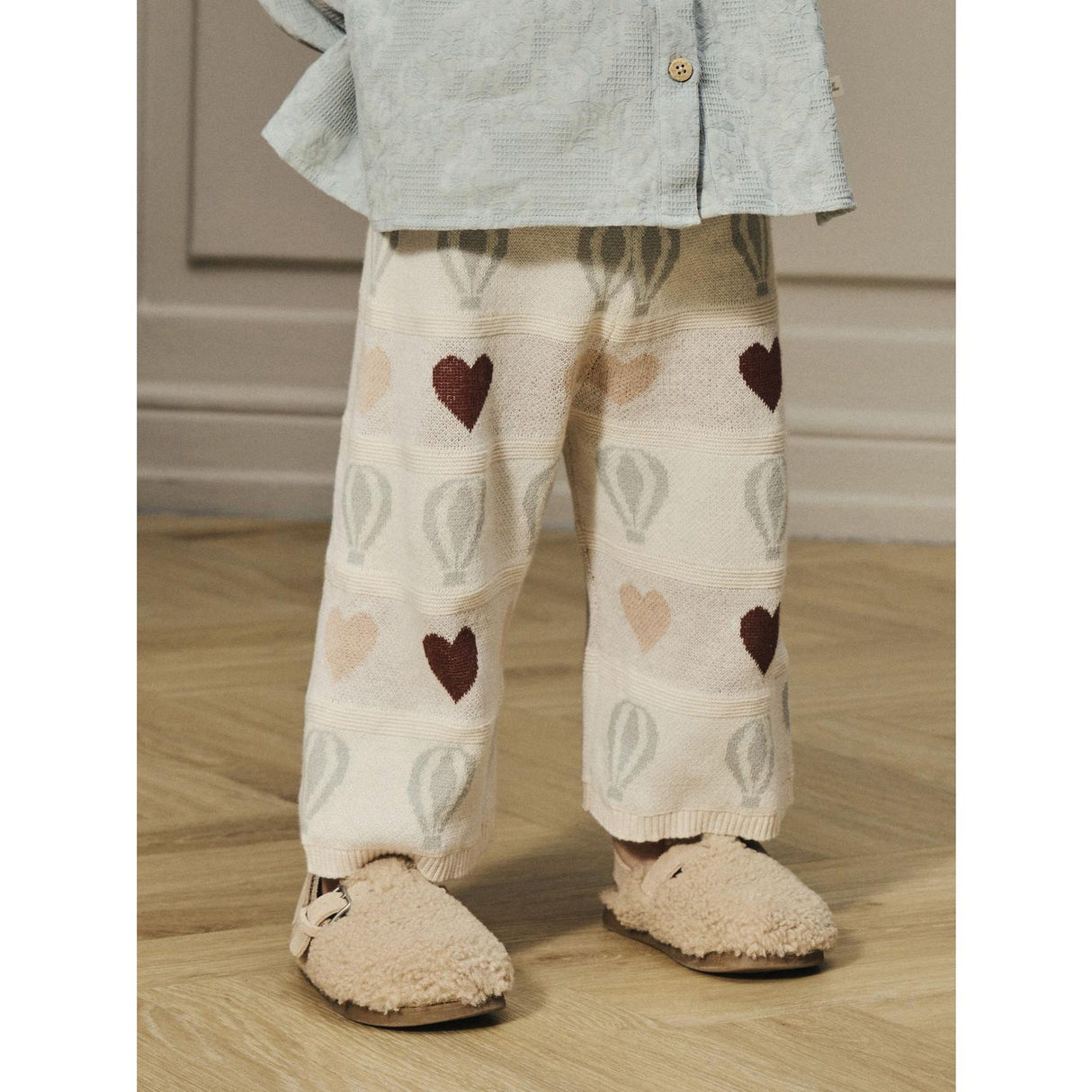 Lil'Atelier Pastel Parchment Nmflamai Wide Knit Ancle Pant Lil