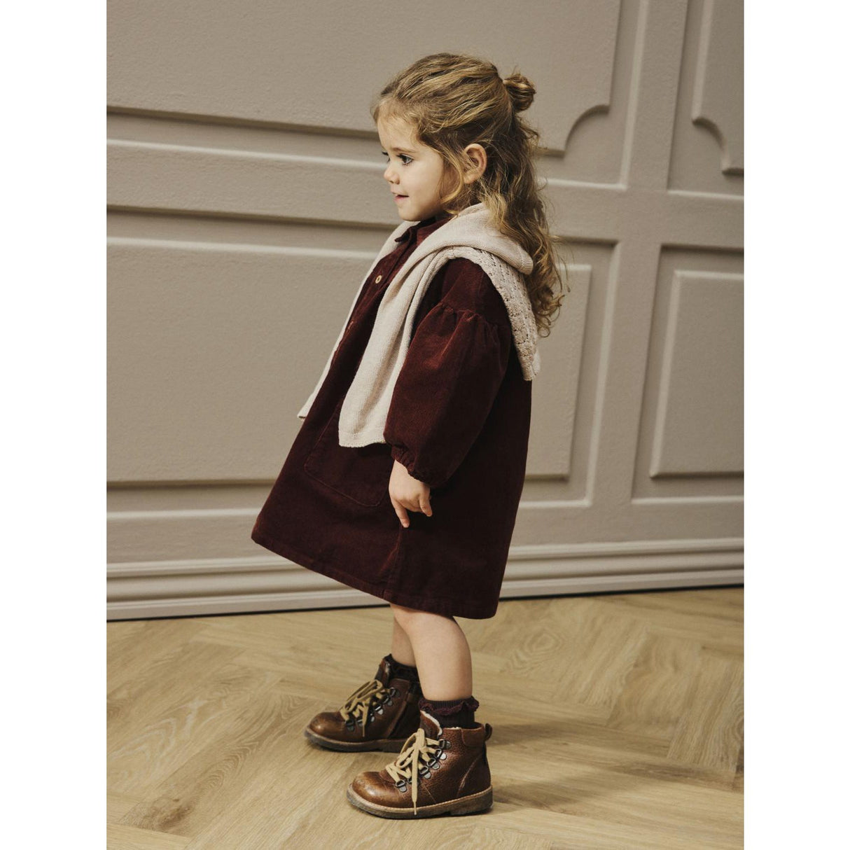 Lil'Atelier Hot Chocolate Nmfobert Loose Ls Cord Dress 4122-Hg Lil