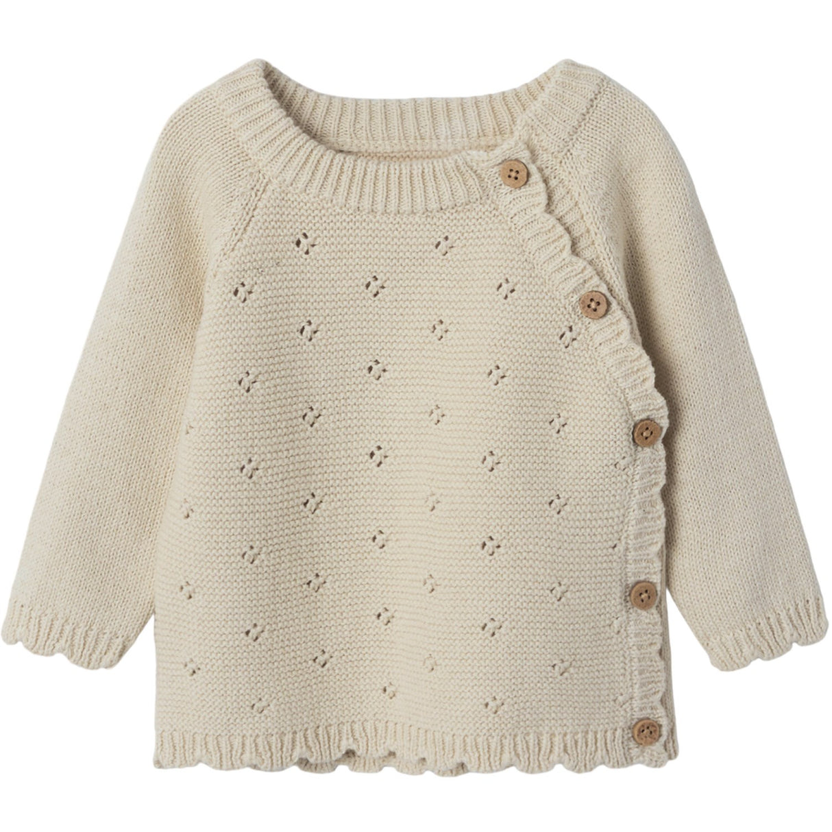 Lil'Atelier Turtledove Nbflaguna Ls Wrap Knit Lil Noos